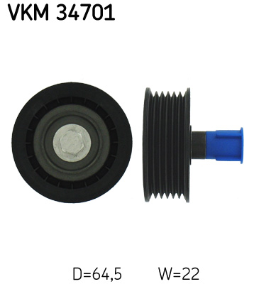 Deflection/Guide Pulley, V-ribbed belt - VKM 34701 SKF