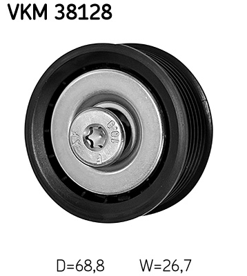 Deflection/Guide Pulley, V-ribbed belt - VKM 38128 SKF
