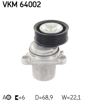 Belt Tensioner, V-ribbed belt - VKM 64002 SKF