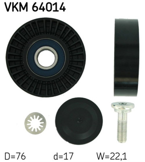 Deflection/Guide Pulley, V-ribbed belt - VKM 64014 SKF