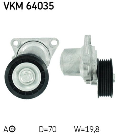 Belt Tensioner, V-ribbed belt - VKM 64035 SKF