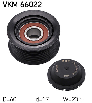 Deflection/Guide Pulley, V-ribbed belt - VKM 66022 SKF