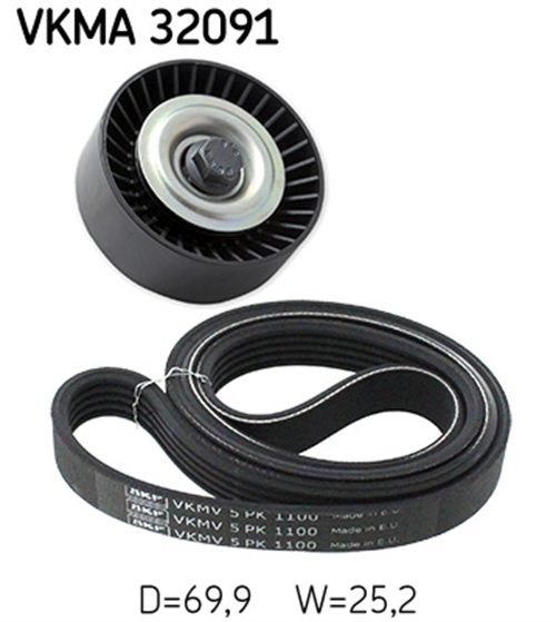 V-Ribbed Belt Set - VKMA 32091 SKF