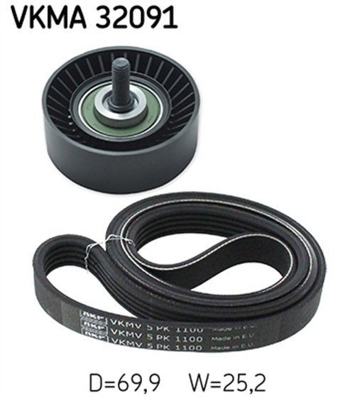 V-Ribbed Belt Set - VKMA 32091 SKF