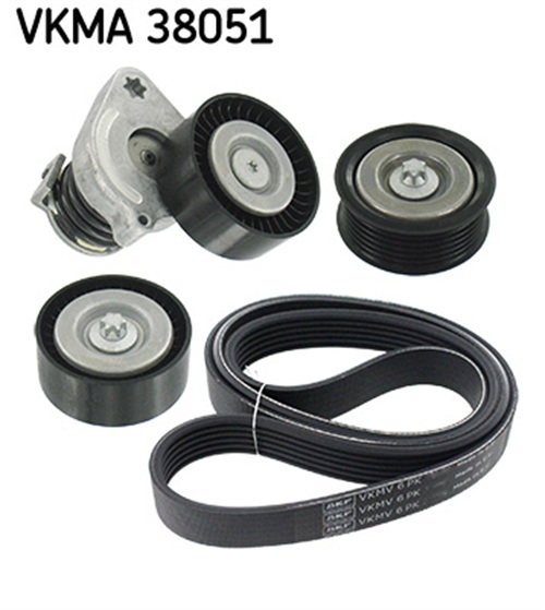 V formos rumbuotas diržas, komplektas - VKMA 38051 SKF