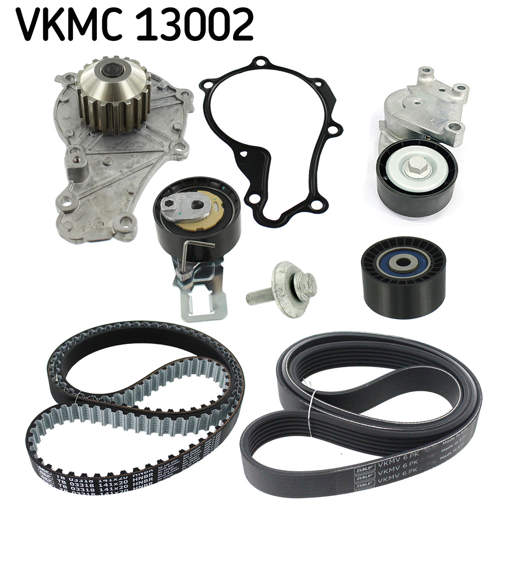 Pompa acqua + Kit cinghie dentate - VKMC 13002 SKF