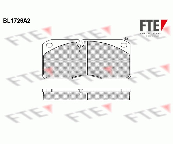 Kit pastiglie freno, Freno a disco - 9500018 FTE