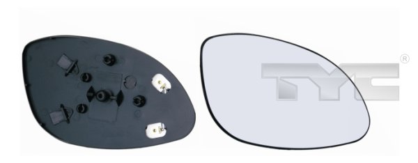 Vetro specchio, Specchio esterno - 325-0044-1 TYC