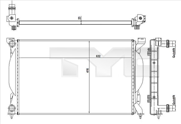 Radiator, engine cooling - 702-0012-R TYC