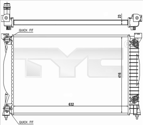 Radiator, engine cooling - 702-0014-R TYC