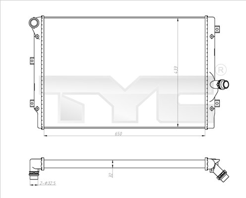 Radiator, engine cooling - 702-0024-R TYC
