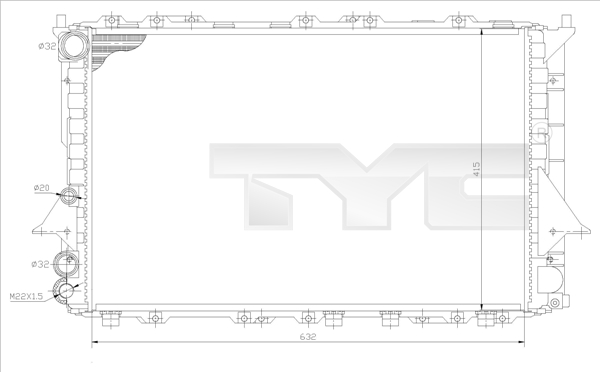 Radiator, engine cooling - 702-0027 TYC