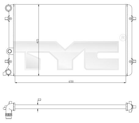Radiator, engine cooling - 702-0033 TYC