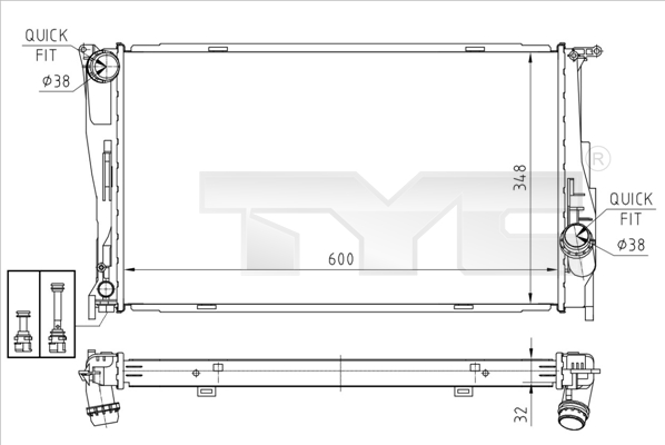 Radiator, engine cooling - 703-0008 TYC