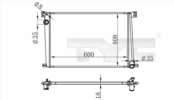 Radiator, engine cooling - 703-0011 TYC