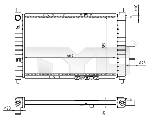 Radiator, engine cooling - 706-0023-R TYC