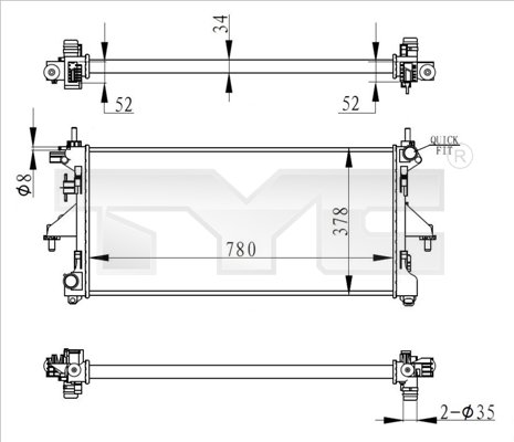 Radiator, engine cooling - 709-0020-R TYC