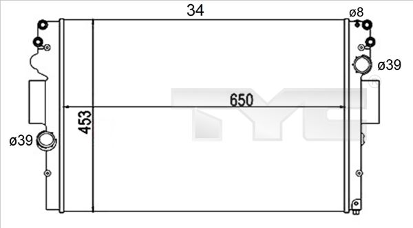 Radiator, engine cooling - 715-0004-R TYC