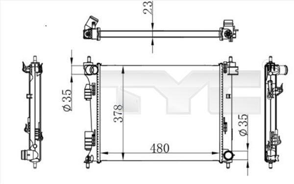 Radiator, engine cooling - 717-0001 TYC