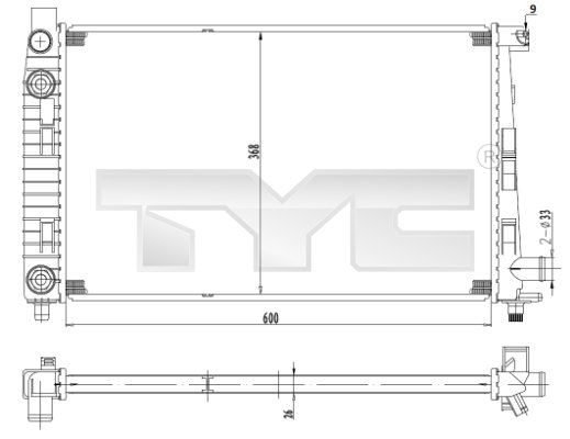 Radiator, engine cooling - 721-0012 TYC