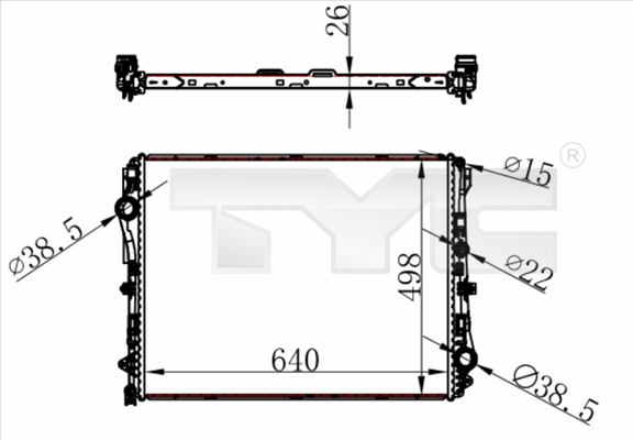 Radiator, engine cooling - 721-0022 TYC