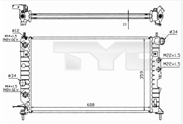 Radiator, engine cooling - 725-0004-R TYC