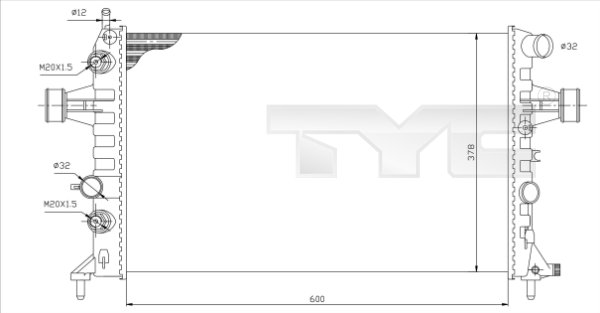 Radiator, engine cooling - 725-0006 TYC