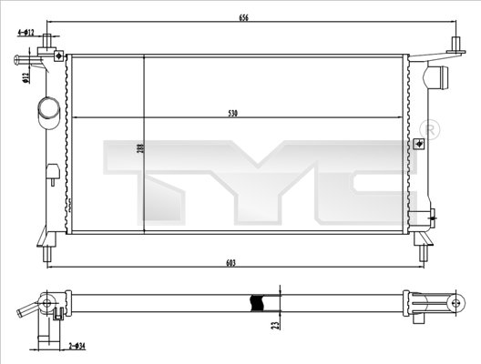 Radiator, engine cooling - 725-0020 TYC