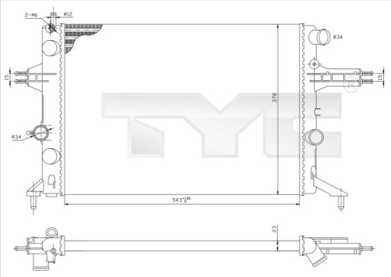 Radiator, engine cooling - 725-0021 TYC