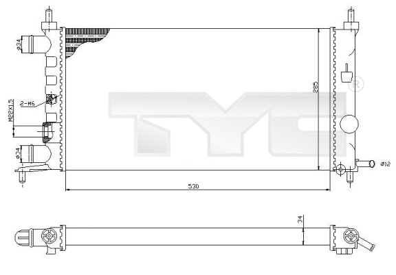 Radiator, engine cooling - 725-0025-R TYC