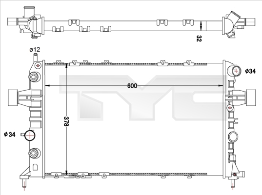 Radiator, engine cooling - 725-0040-R TYC