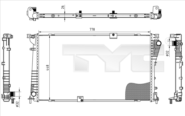 Radiator, engine cooling - 725-0045 TYC