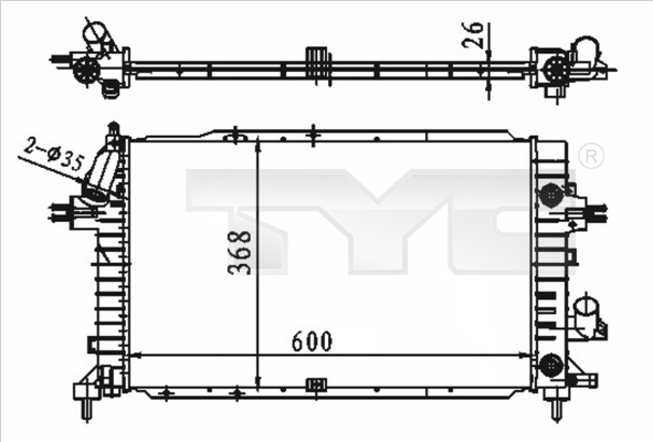 Radiator, engine cooling - 725-0046 TYC