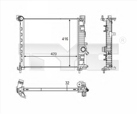 Radiator, engine cooling - 725-0050-R TYC