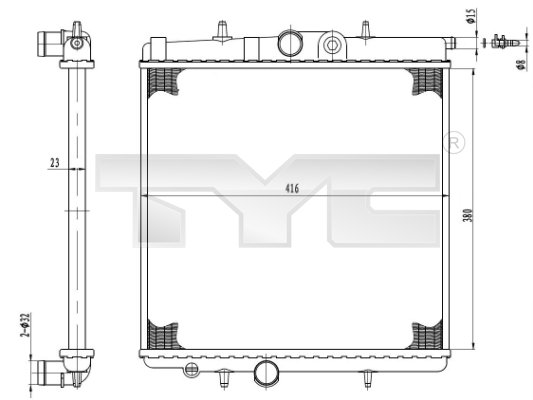 Radiatore, Raffreddamento motore - 726-0017-R TYC
