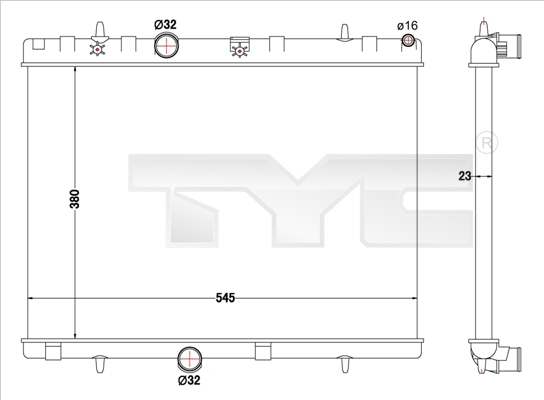 Radiatore, Raffreddamento motore - 726-0019-R TYC
