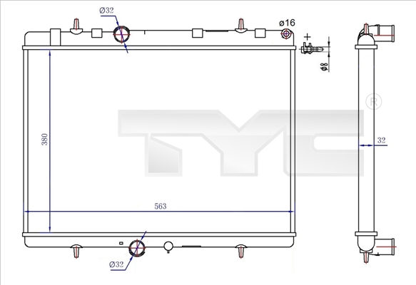 Radiator, engine cooling - 726-0020-R TYC