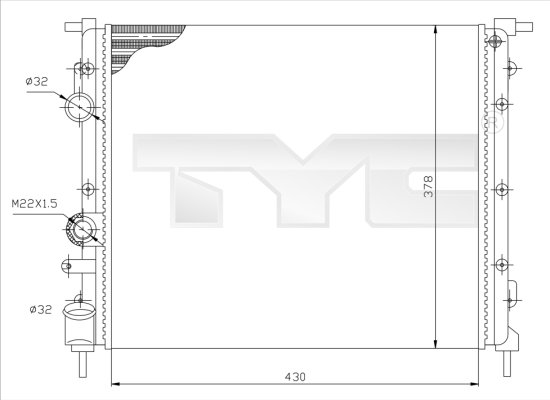 Radiatore, Raffreddamento motore - 728-0026 TYC