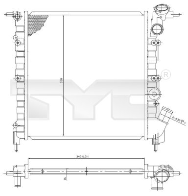 Radiator, engine cooling - 728-0029 TYC