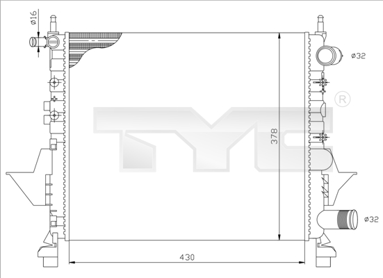 Radiator, engine cooling - 728-0041 TYC