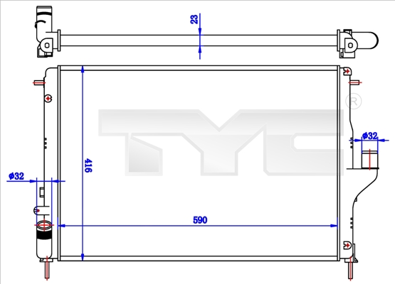 Radiator, engine cooling - 728-0056-R TYC
