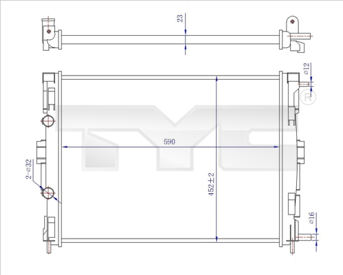 Radiator, engine cooling - 728-0059-R TYC