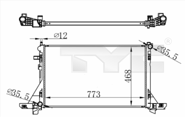 Radiator, engine cooling - 728-0064 TYC