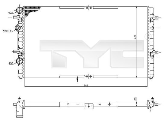 Radiator, engine cooling - 731-0002 TYC