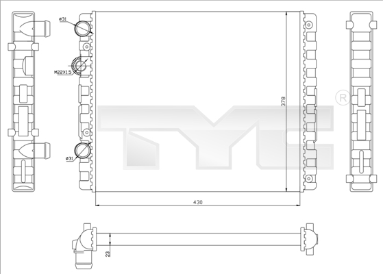 Radiator, engine cooling - 737-0040 TYC