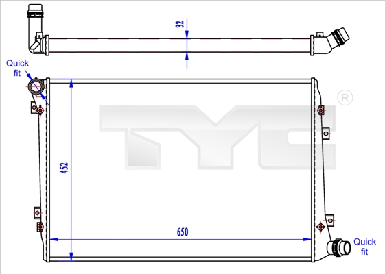 Radiator, engine cooling - 737-0062-R TYC