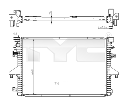Radiator, engine cooling - 737-0069 TYC