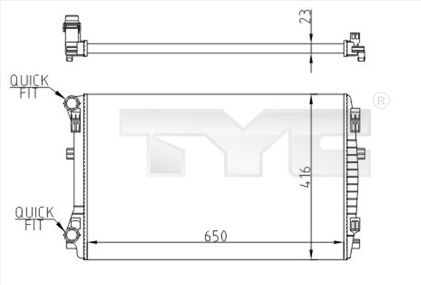 Radiatore, Raffreddamento motore - 737-0071-R TYC