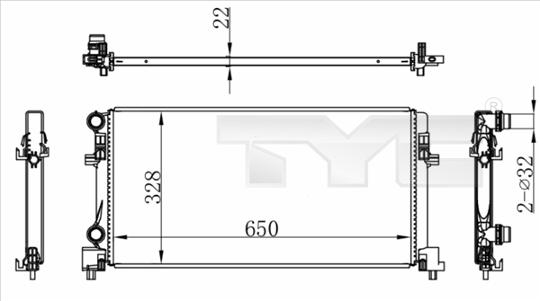 Radiator, engine cooling - 737-0073 TYC