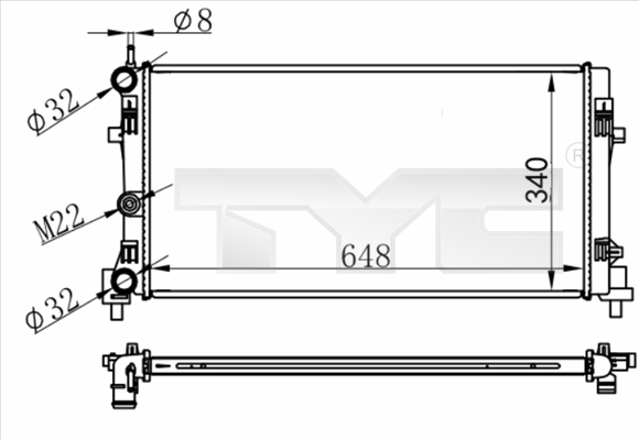 Radiator, engine cooling - 737-0074 TYC
